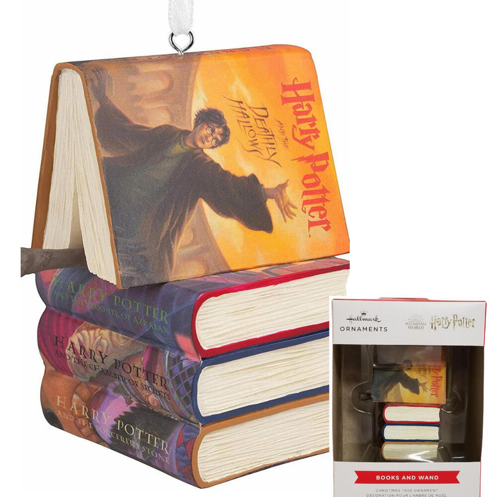 Hallmark Harry Potter Books & Wand Sorcerers Stone Christmas Tree Ornament